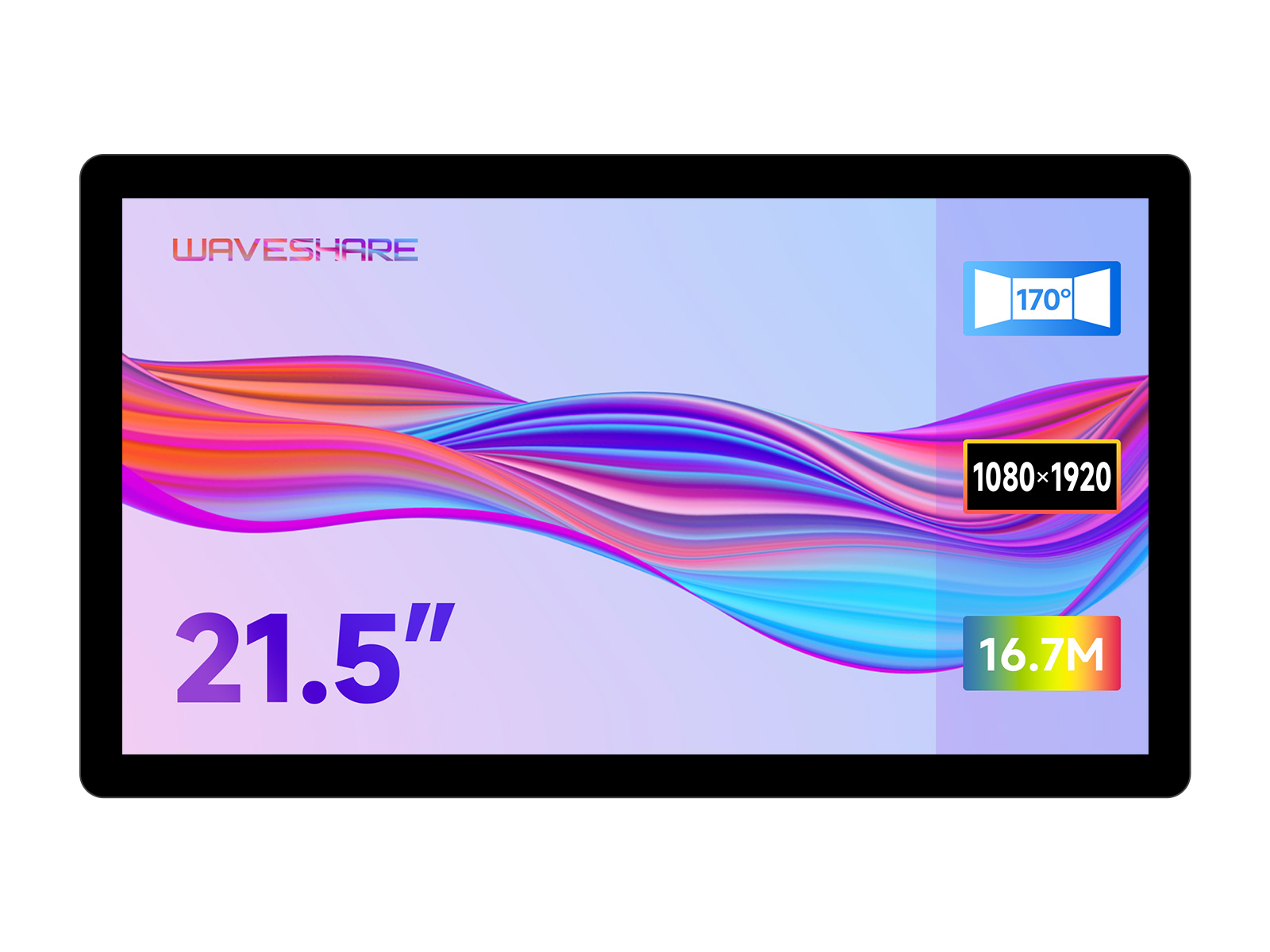 21.5 英寸电容触控屏 全贴合钢化玻璃面板1080×1920 FHD高清屏幕 支持树莓派 Jetson Nano等