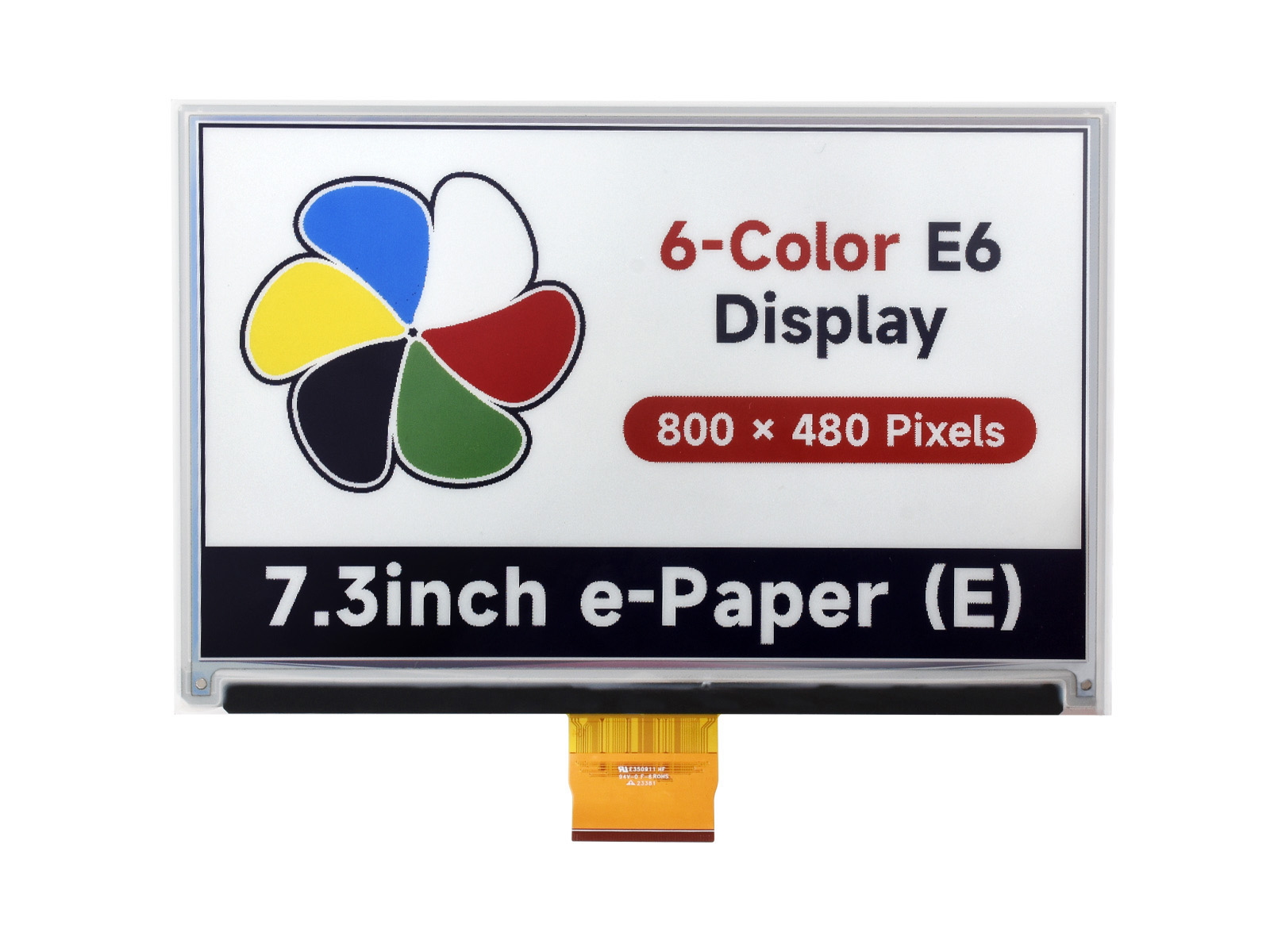 7.3寸6彩色电子墨水屏裸屏 低功耗800×480分辨率 SPI通信接口
