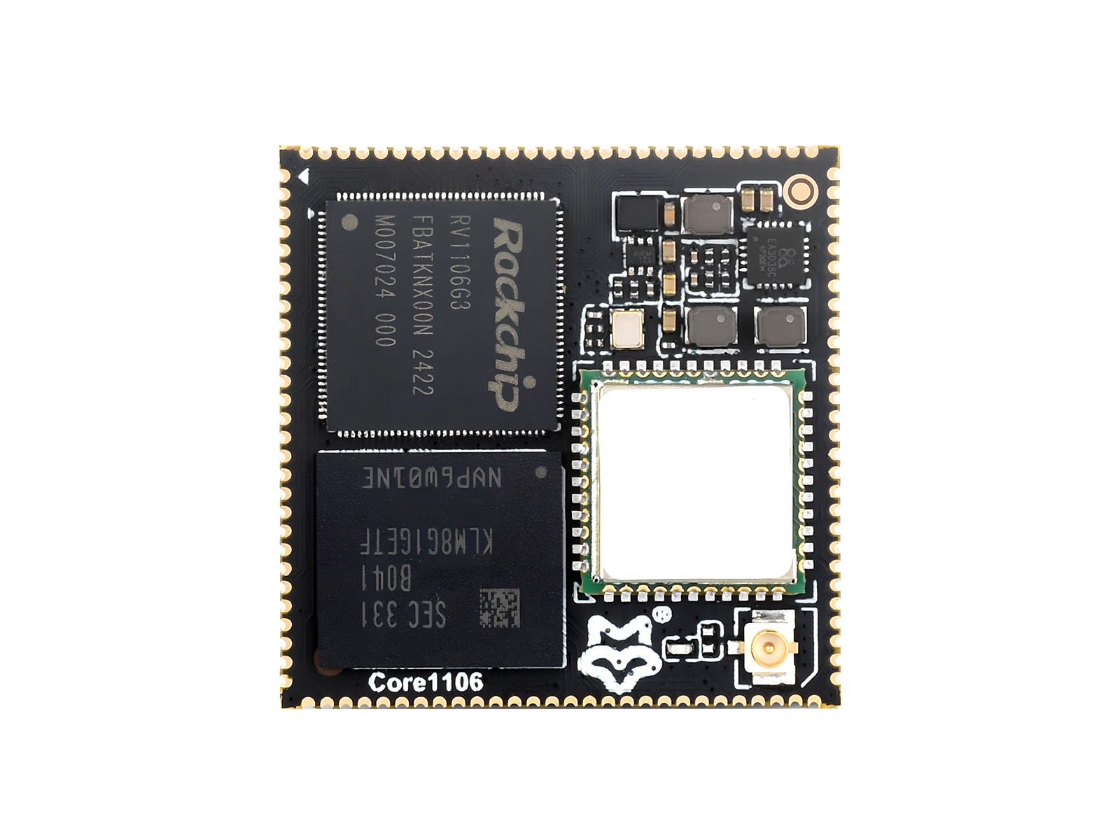 Core1106 幸狐 RV1106 核心板 1TOPS 算力 8G eMMC  集成 ARM Cortex-A7/RISC-V MCU/NPU/ISP 等处理器