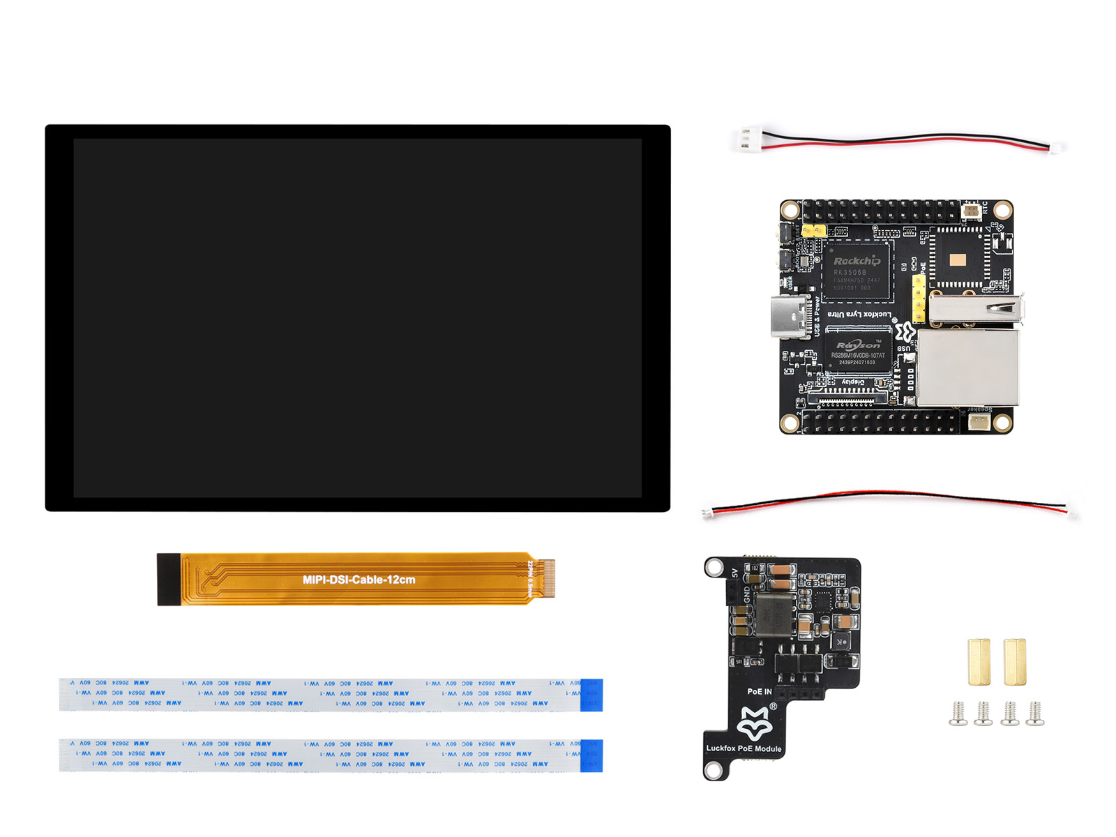 Luckfox Lyra Ultra 幸狐 RK3506B 芯片 微型 Linux 开发板  8G eMMC  集成三核 Arm Cortex-A7 与 Arm Cortex-M0 处理器 屏幕套餐 B