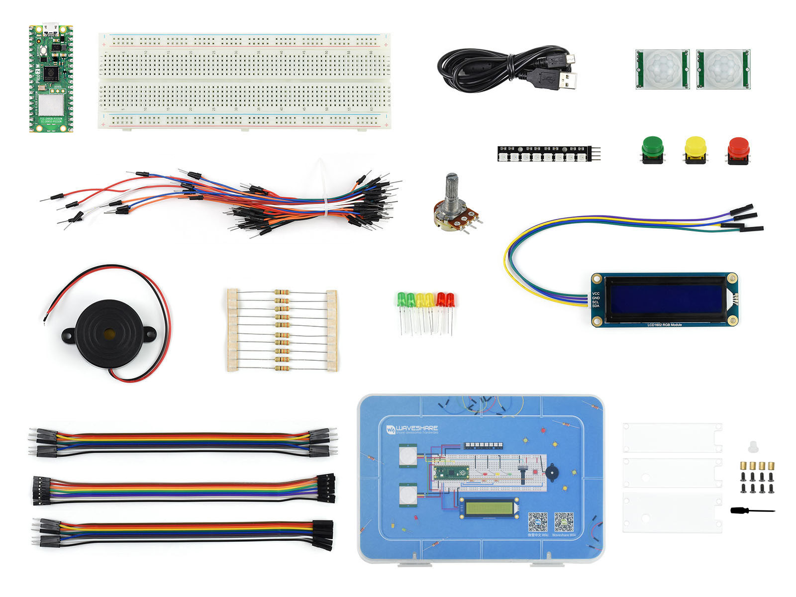 树莓派 Raspberry Pi Pico 2 W微控制器开发板基础套餐 基于树莓派RP2350双核、双架构处理器