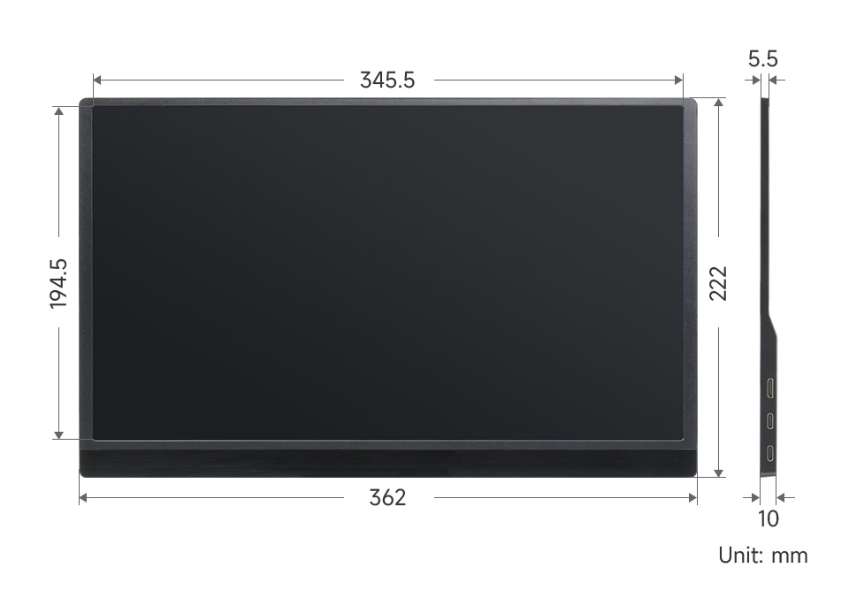 15.6寸IPS1920×1080带支架轻薄显示屏 100%sRGB高色域支持HDR技术 Type-C/mini HDMI接口