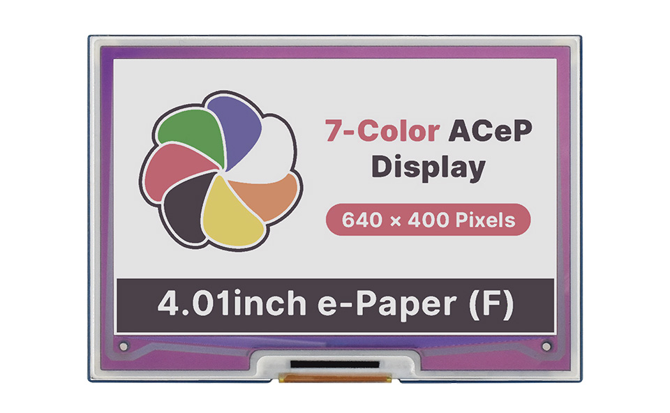 4.01寸7彩色电子墨水屏模块640×400分辨率SPI通信接口