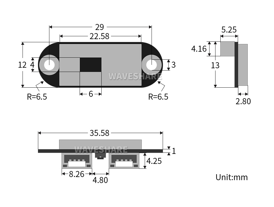 TOF Laser Range Sensor尺寸圖