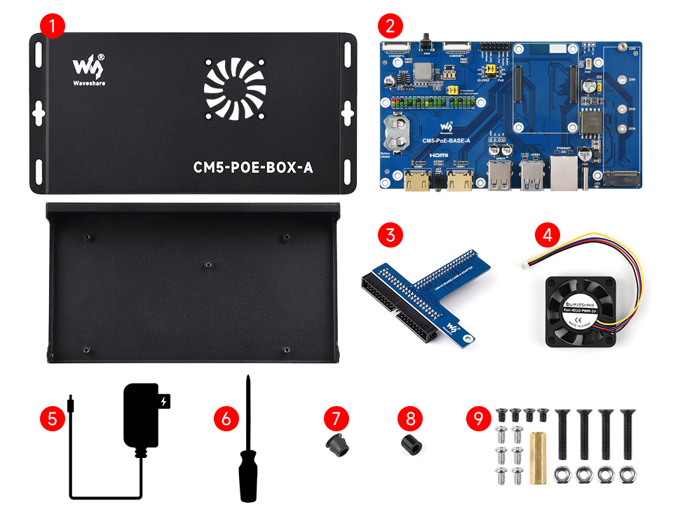 树莓派 CM5 PoE 扩展板外形尺寸