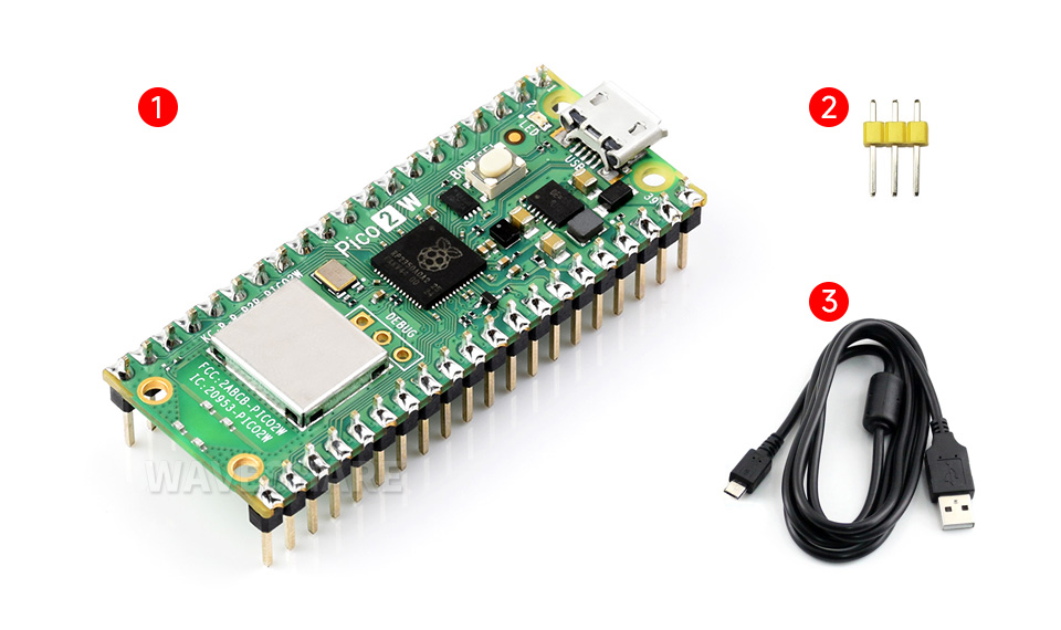 Raspberry Pi Pico 2 W新型微控制器迷你开发板配置清单