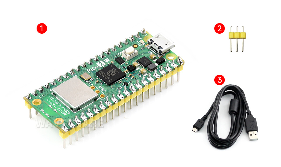 Raspberry Pi Pico 2 W新型微控制器迷你开发板配置清单