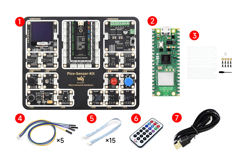 Raspberry Pi Pico 2 W新型微控制器迷你开发板配置清单